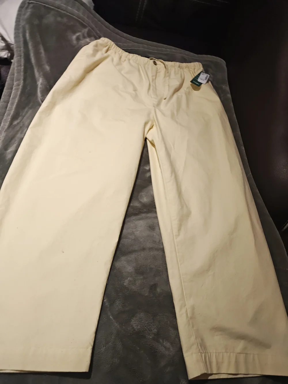 Men's Casual Drawstring Chinos in Cream M.